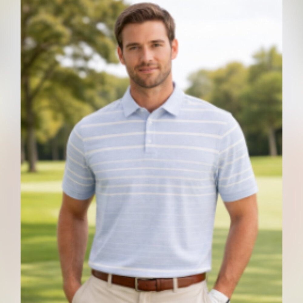 PETER MILLAR Collection Stripe Polo Golf Short Sleeve Shirt Preppy Country Club